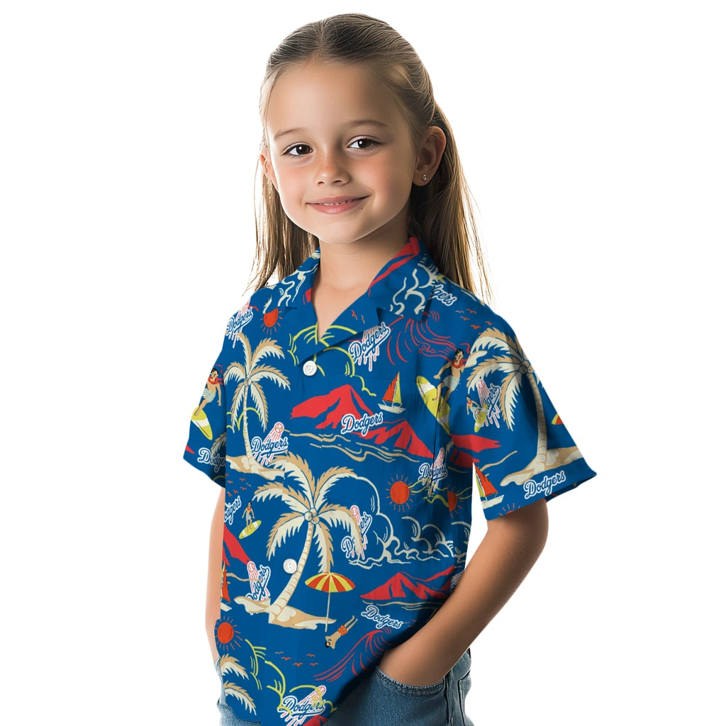 Los Angeles Dodgers Hawaiian Shirt - Palm Tree Island | Moonbestprint
