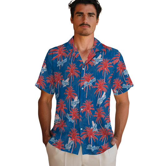 Los Angeles Dodgers Hawaiian Shirt - Palm Tree Motif | Moonbestprint