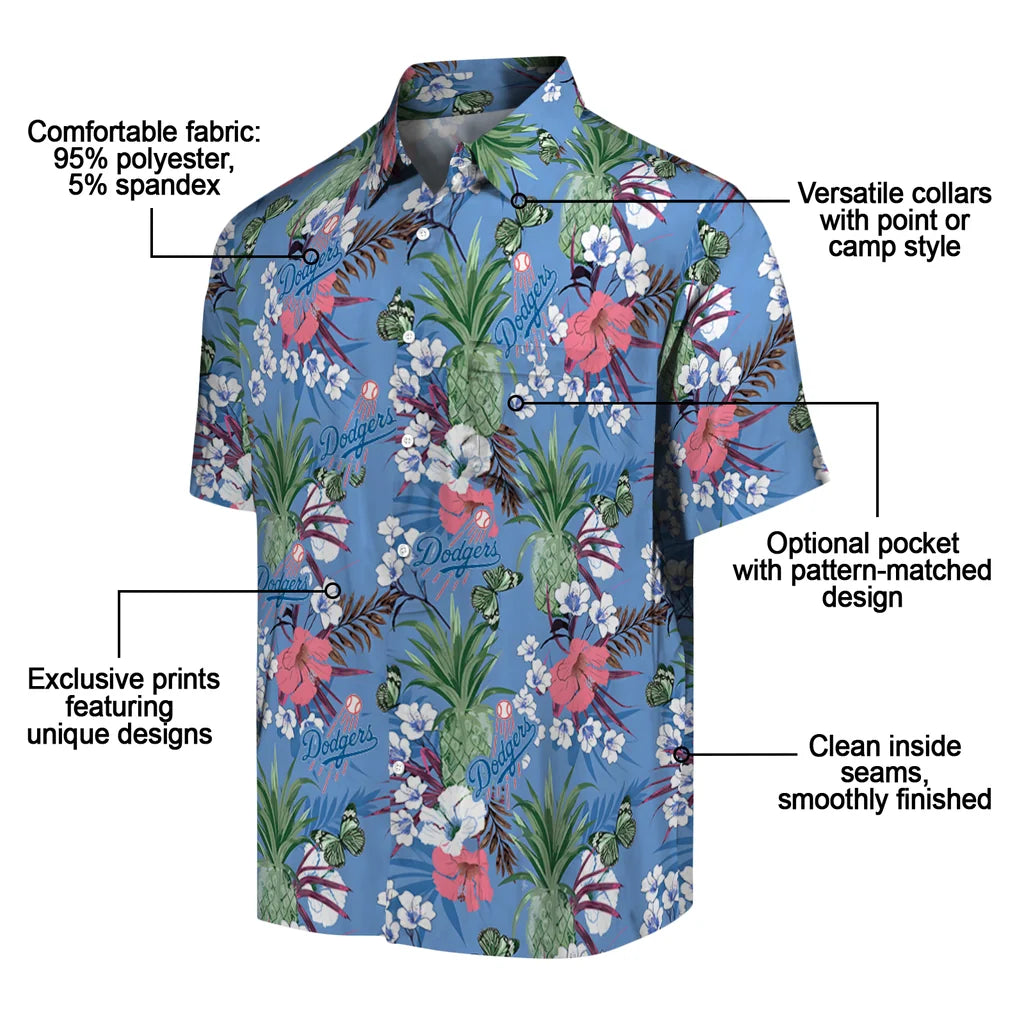 Los Angeles Dodgers Hawaiian Shirt - Pineapple Bouquet | Moonbestprint