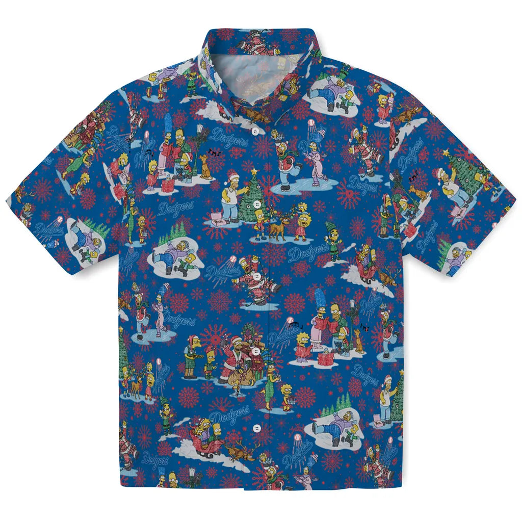 Los Angeles Dodgers Hawaiian Shirt - Simpsons Christmas | Moonbestprint