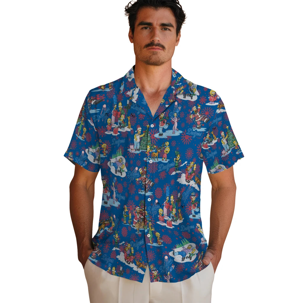 Los Angeles Dodgers Hawaiian Shirt - Simpsons Christmas | Moonbestprint