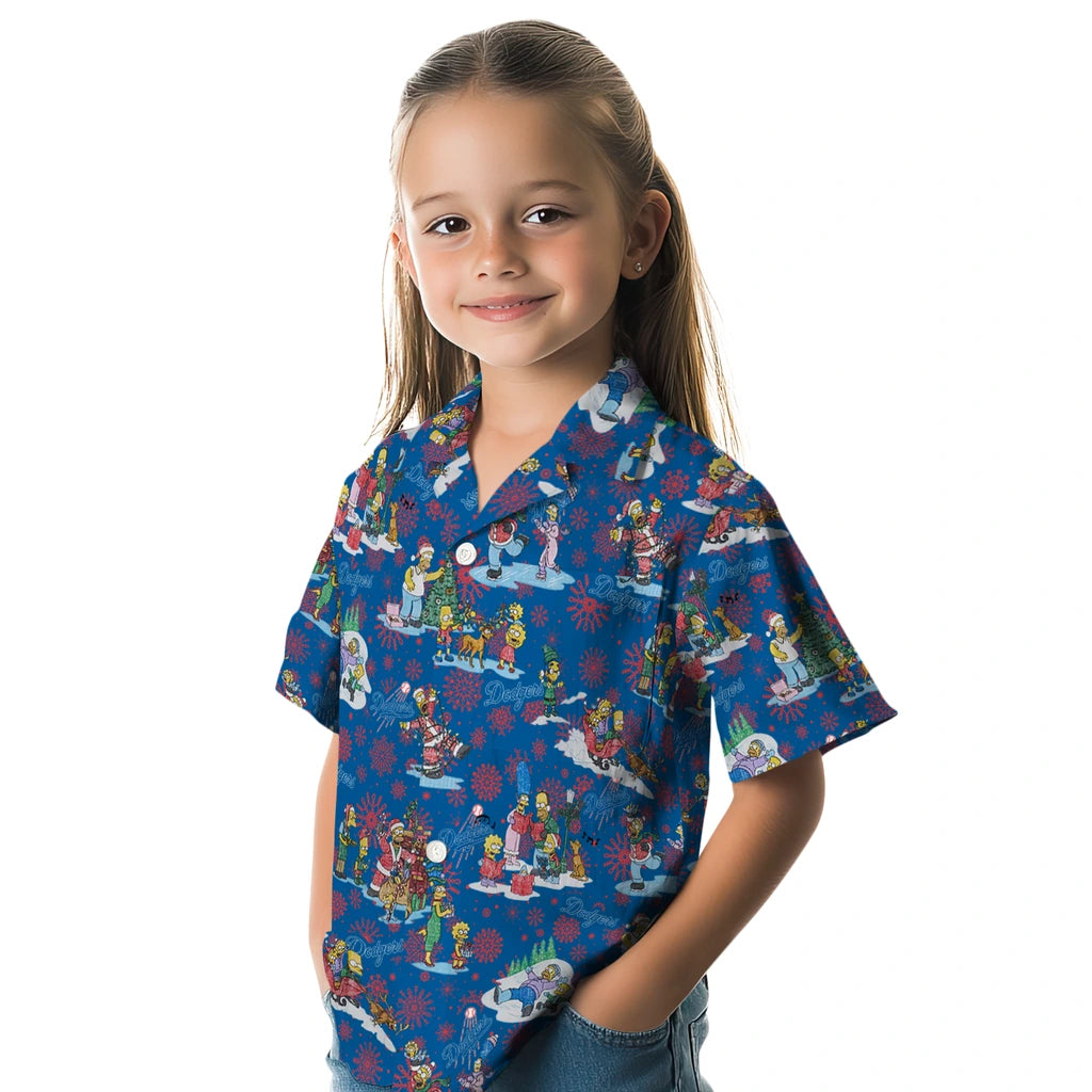 Los Angeles Dodgers Hawaiian Shirt - Simpsons Christmas | Moonbestprint