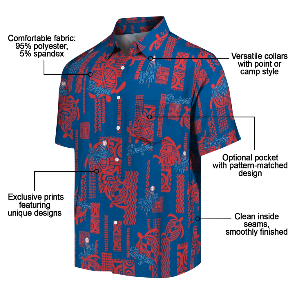 Los Angeles Dodgers Hawaiian Shirt - Turtle Lines | Moonbestprint