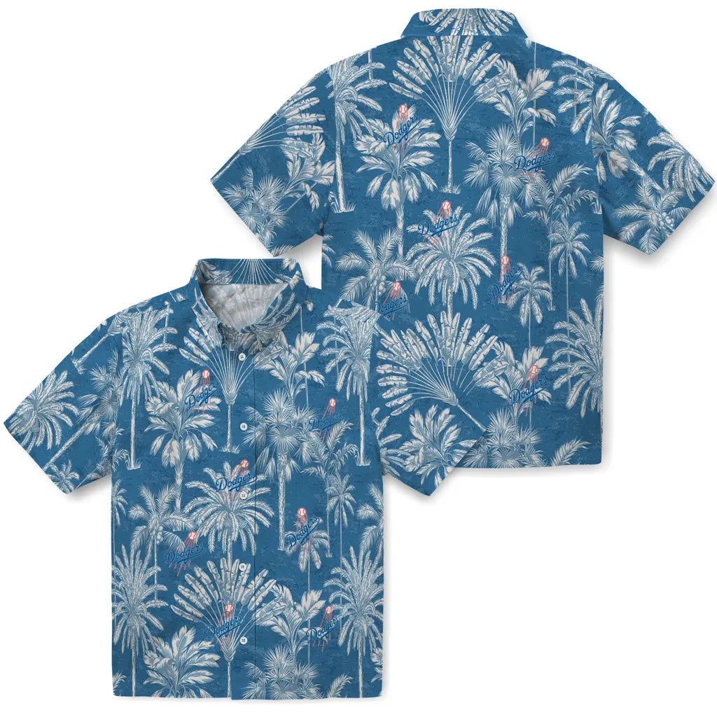 Los Angeles Dodgers Hawaiian Shirt - Vintage Palm Tree | Moonbestprint