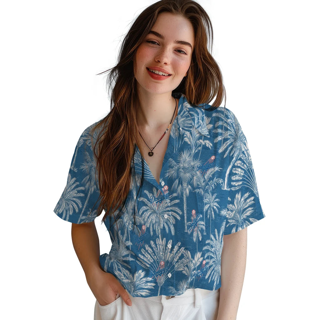 Los Angeles Dodgers Hawaiian Shirt - Vintage Palm Tree | Moonbestprint