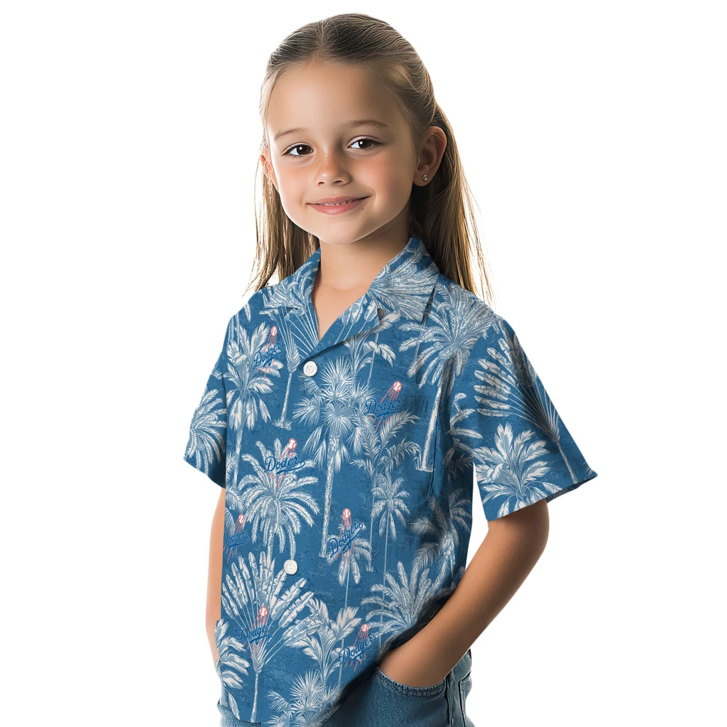 Los Angeles Dodgers Hawaiian Shirt - Vintage Palm Tree | Moonbestprint