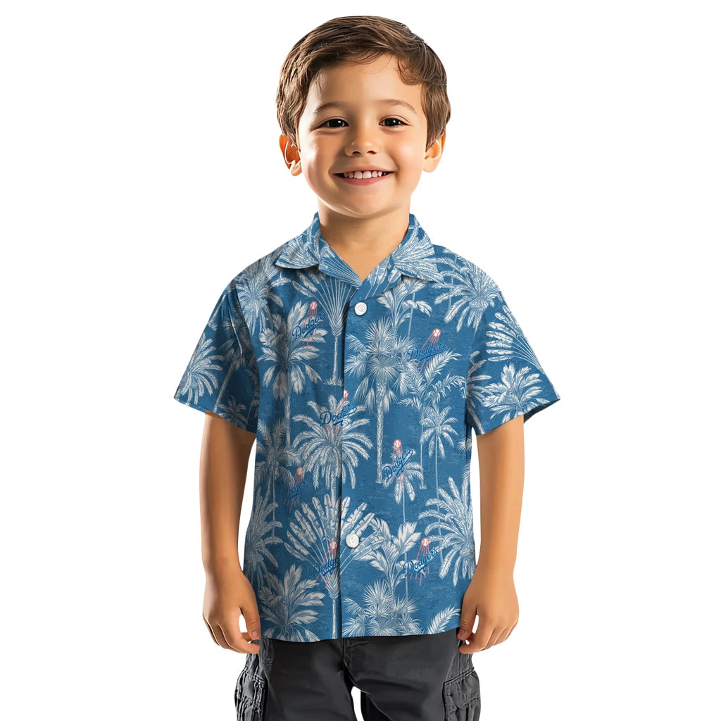 Los Angeles Dodgers Hawaiian Shirt - Vintage Palm Tree | Moonbestprint