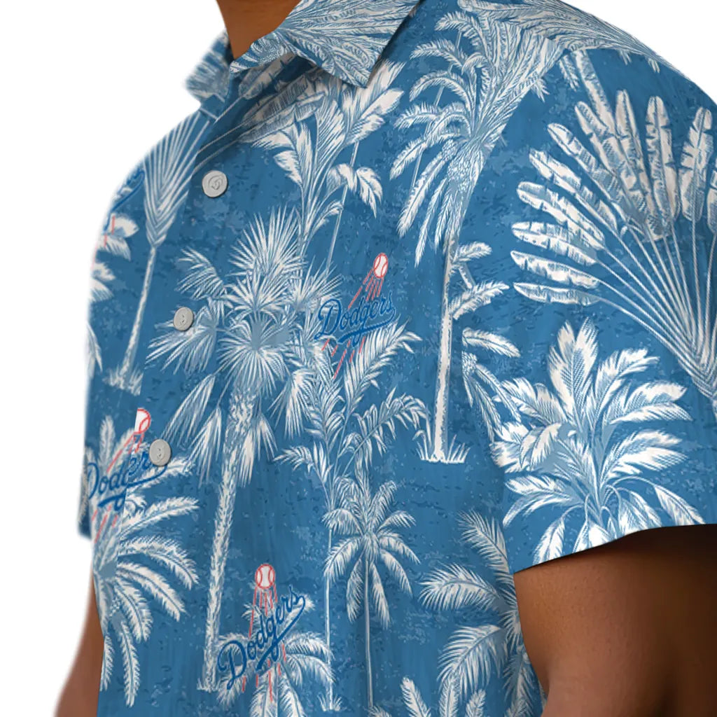 Los Angeles Dodgers Hawaiian Shirt - Vintage Palm Tree | Moonbestprint