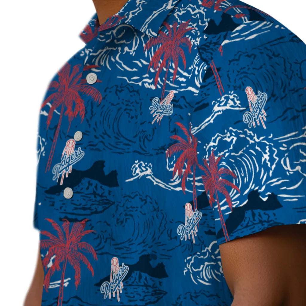 Los Angeles Dodgers Hawaiian Shirt - Wave Palm | Moonbestprint