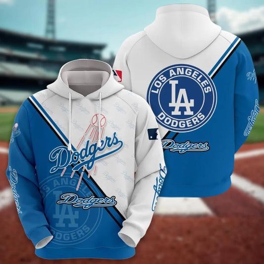 Los Angeles Dodgers Logo 3D MLB All Over Print Hoodie -Moonbestprint