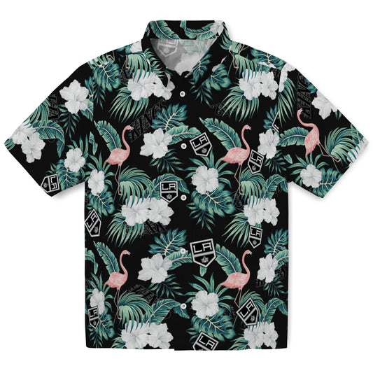 Los Angeles Kings Hawaiian Shirt - Flamingo and Hibiscus | Moonbestprint