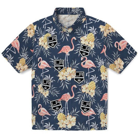 Los Angeles Kings Hawaiian Shirt - Flamingo Hibiscus | Moonbestprint