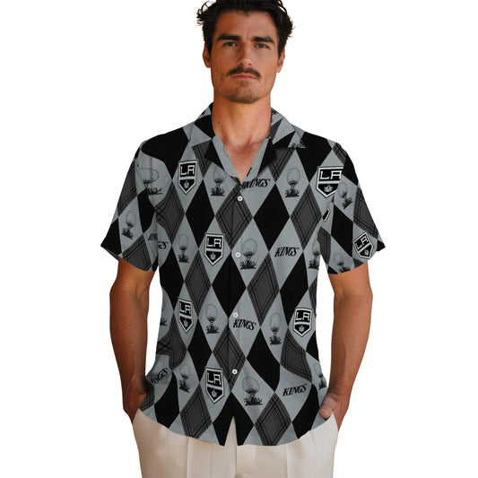 Los Angeles Kings Hawaiian Shirt - Golfing Plaid | Moonbestprint