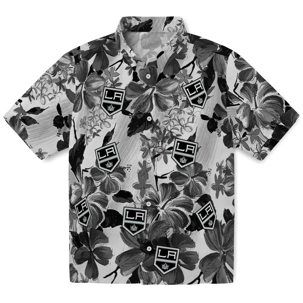 Los Angeles Kings Hawaiian Shirt - Hibiscus Arrangement | Moonbestprint