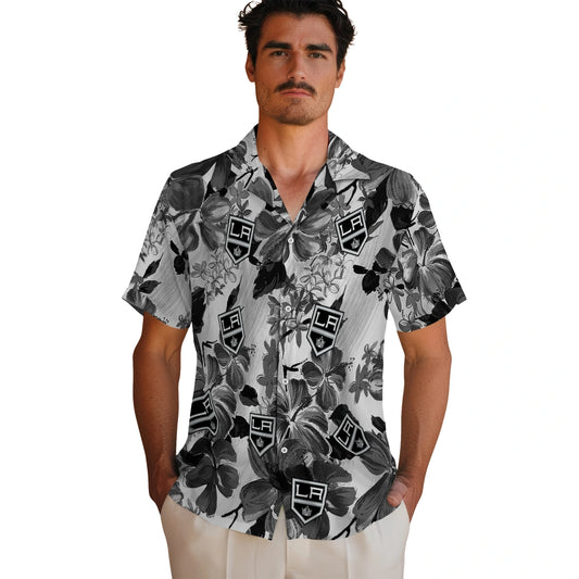 Los Angeles Kings Hawaiian Shirt - Hibiscus Arrangement | Moonbestprint