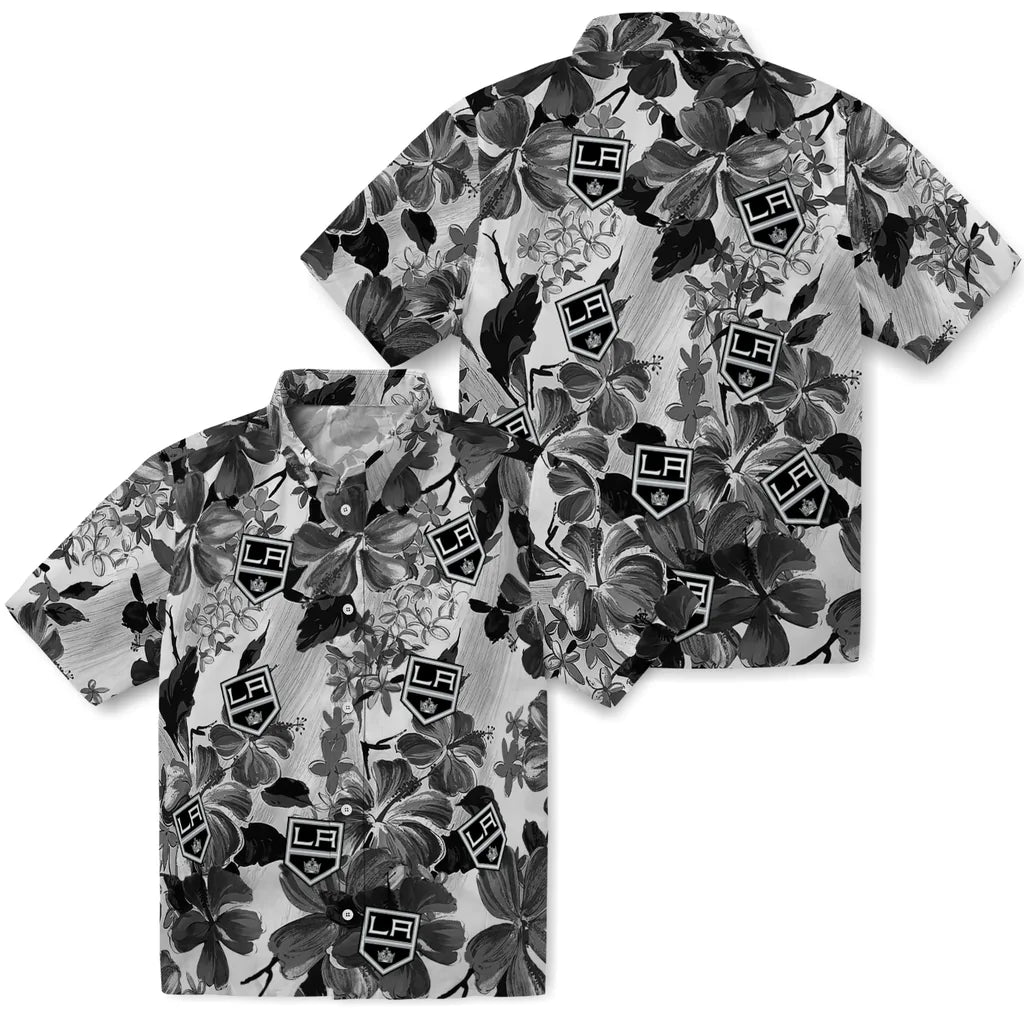 Los Angeles Kings Hawaiian Shirt - Hibiscus Arrangement | Moonbestprint