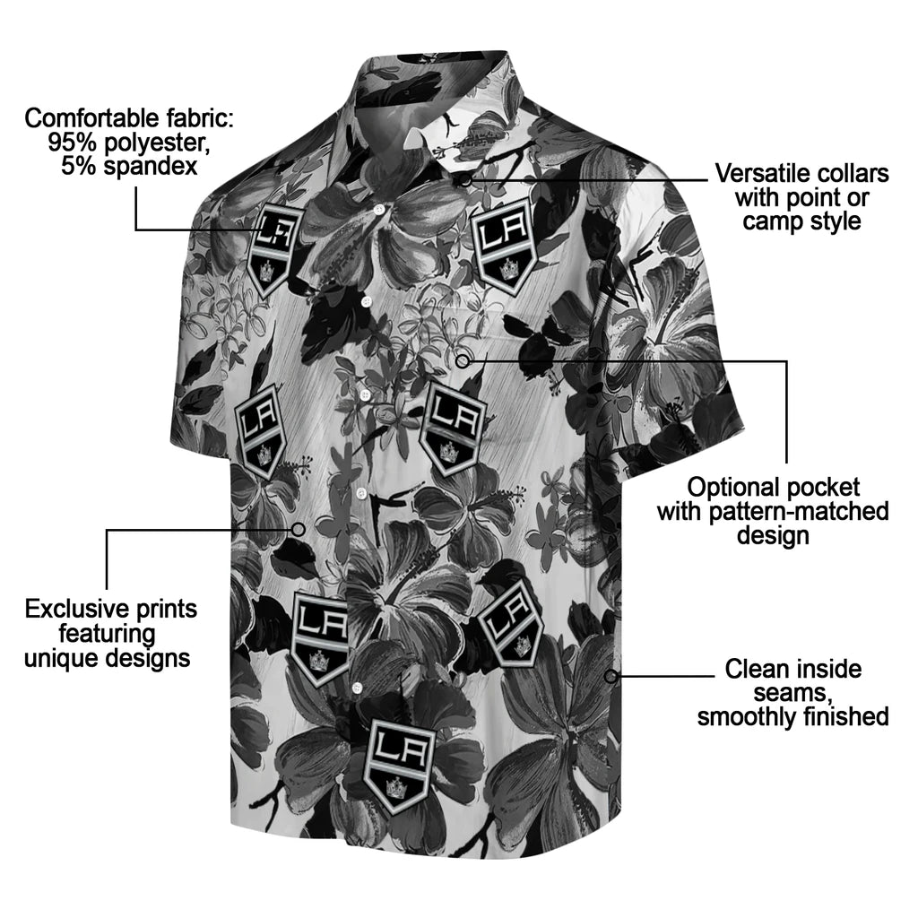 Los Angeles Kings Hawaiian Shirt - Hibiscus Arrangement | Moonbestprint