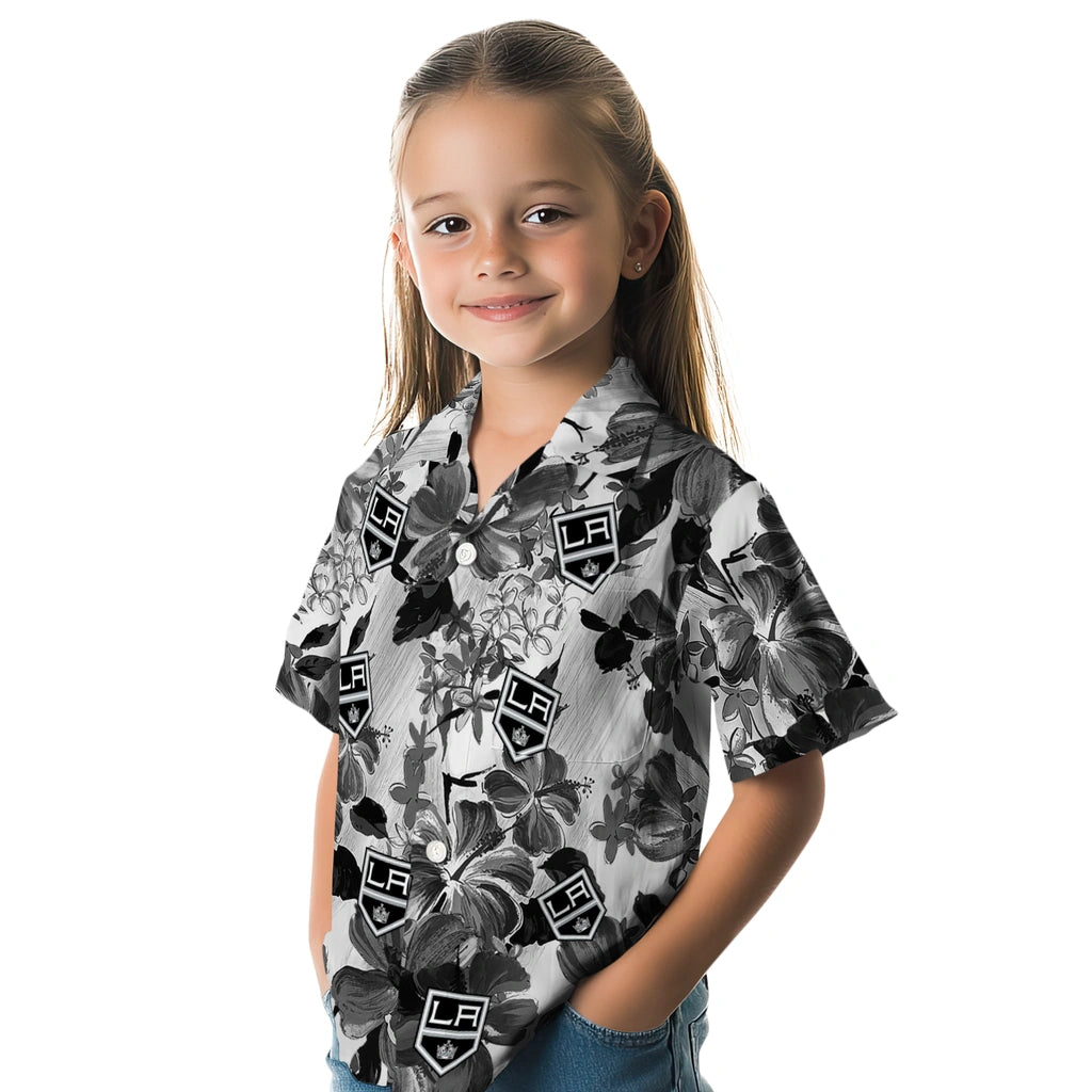 Los Angeles Kings Hawaiian Shirt - Hibiscus Arrangement | Moonbestprint