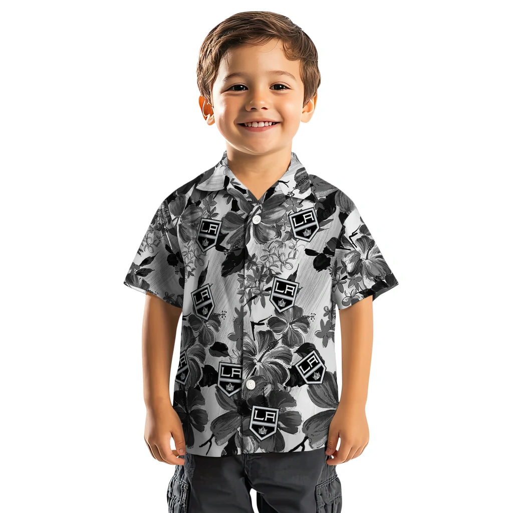 Los Angeles Kings Hawaiian Shirt - Hibiscus Arrangement | Moonbestprint