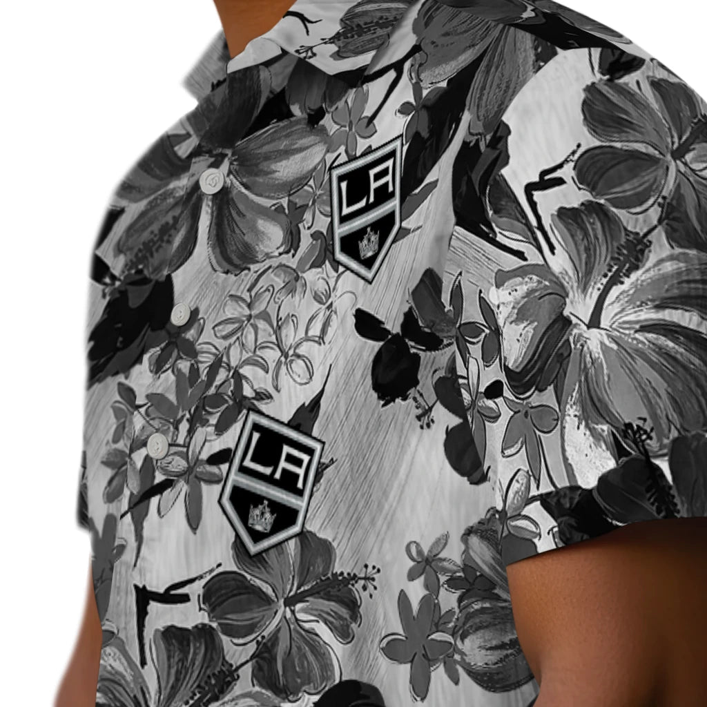 Los Angeles Kings Hawaiian Shirt - Hibiscus Arrangement | Moonbestprint