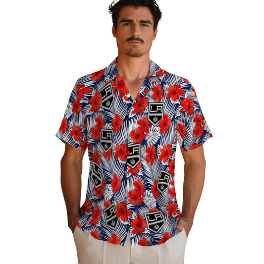 Los Angeles Kings Hawaiian Shirt - Hibiscus Fiesta | Moonbestprint