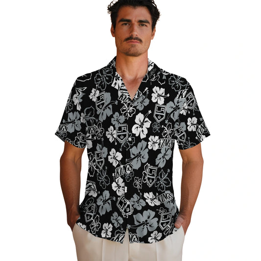 Los Angeles Kings Hawaiian Shirt - Hibiscus Flower Design | Moonbestprint