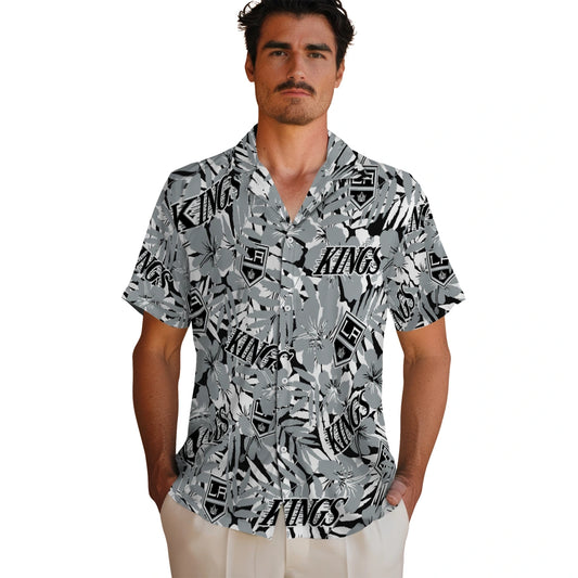 Los Angeles Kings Hawaiian Shirt - Hibiscus Overlay | Moonbestprint