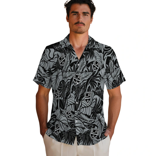 Los Angeles Kings Hawaiian Shirt - Monstera Layer | Moonbestprint