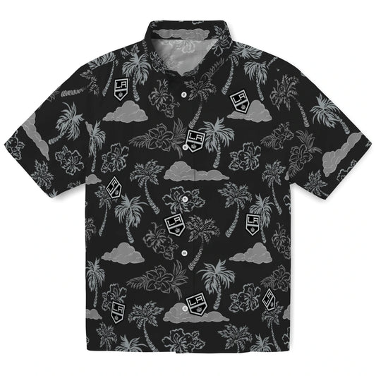 Los Angeles Kings Hawaiian Shirt - Palm And Clouds | Moonbestprint