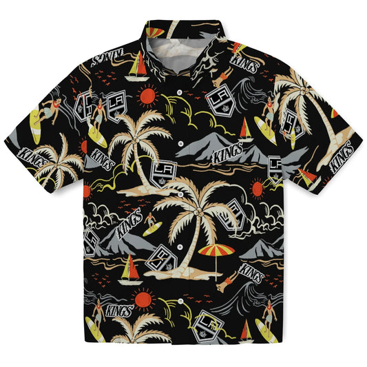 Los Angeles Kings Hawaiian Shirt - Palm Tree Island | Moonbestprint