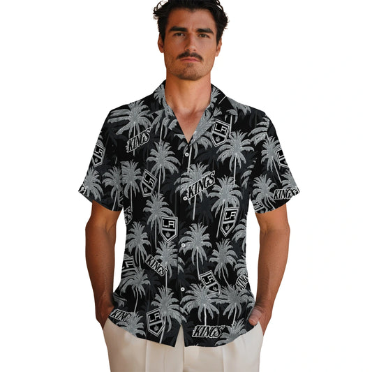 Los Angeles Kings Hawaiian Shirt - Palm Tree Motif | Moonbestprint