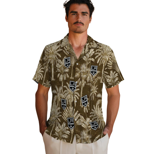 Los Angeles Kings Hawaiian Shirt - Vintage Palm Tree | Moonbestprint