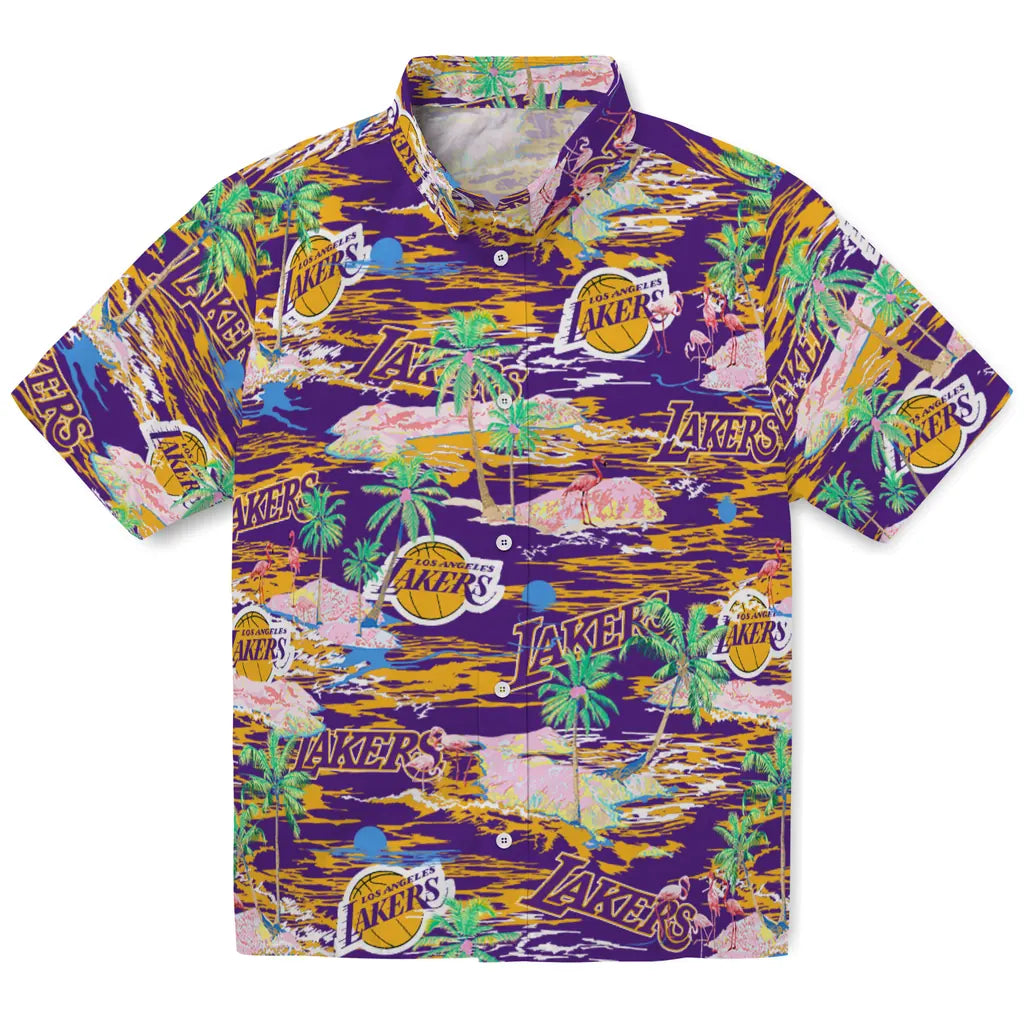 Los Angeles Lakers Flamingo Retreat 2026 Hawaiian Shirt – Moonbestprint