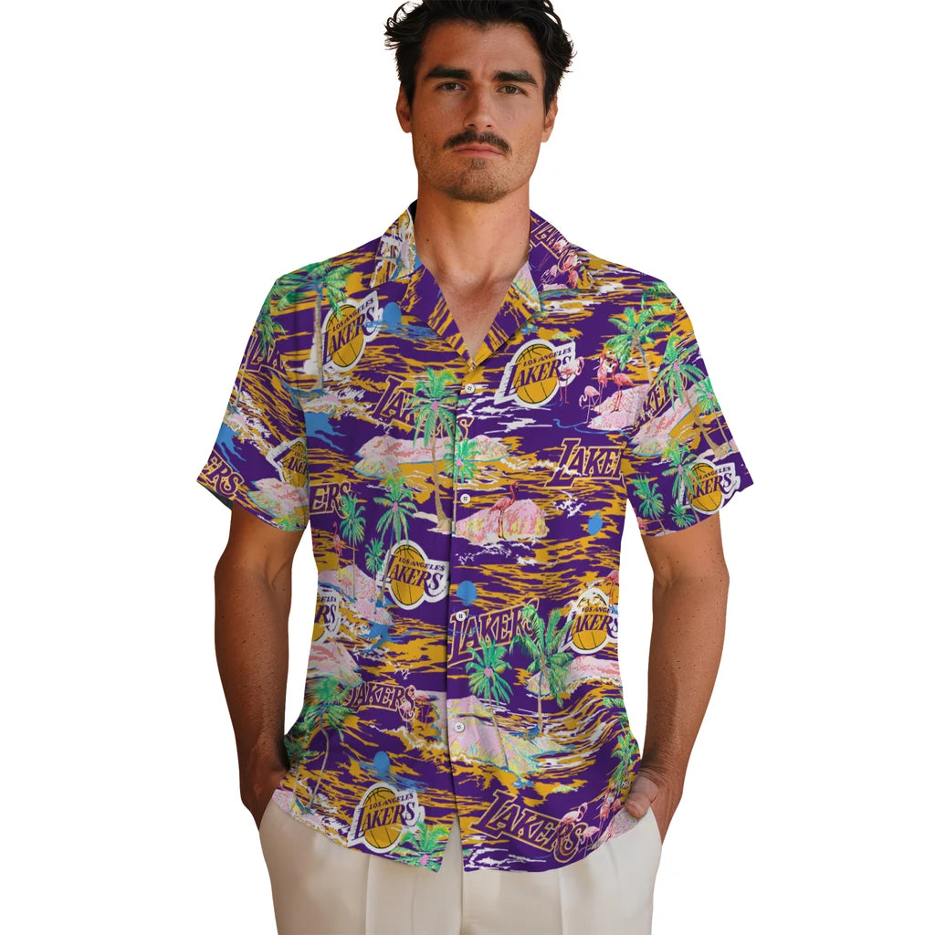 Los Angeles Lakers Flamingo Retreat 2026 Hawaiian Shirt – Moonbestprint