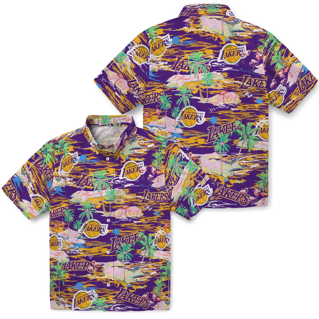 Los Angeles Lakers Flamingo Retreat 2026 Hawaiian Shirt – Moonbestprint