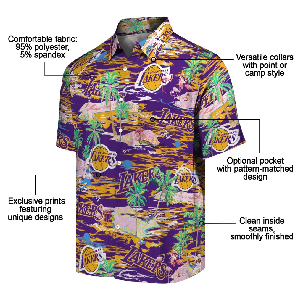Los Angeles Lakers Flamingo Retreat 2026 Hawaiian Shirt – Moonbestprint