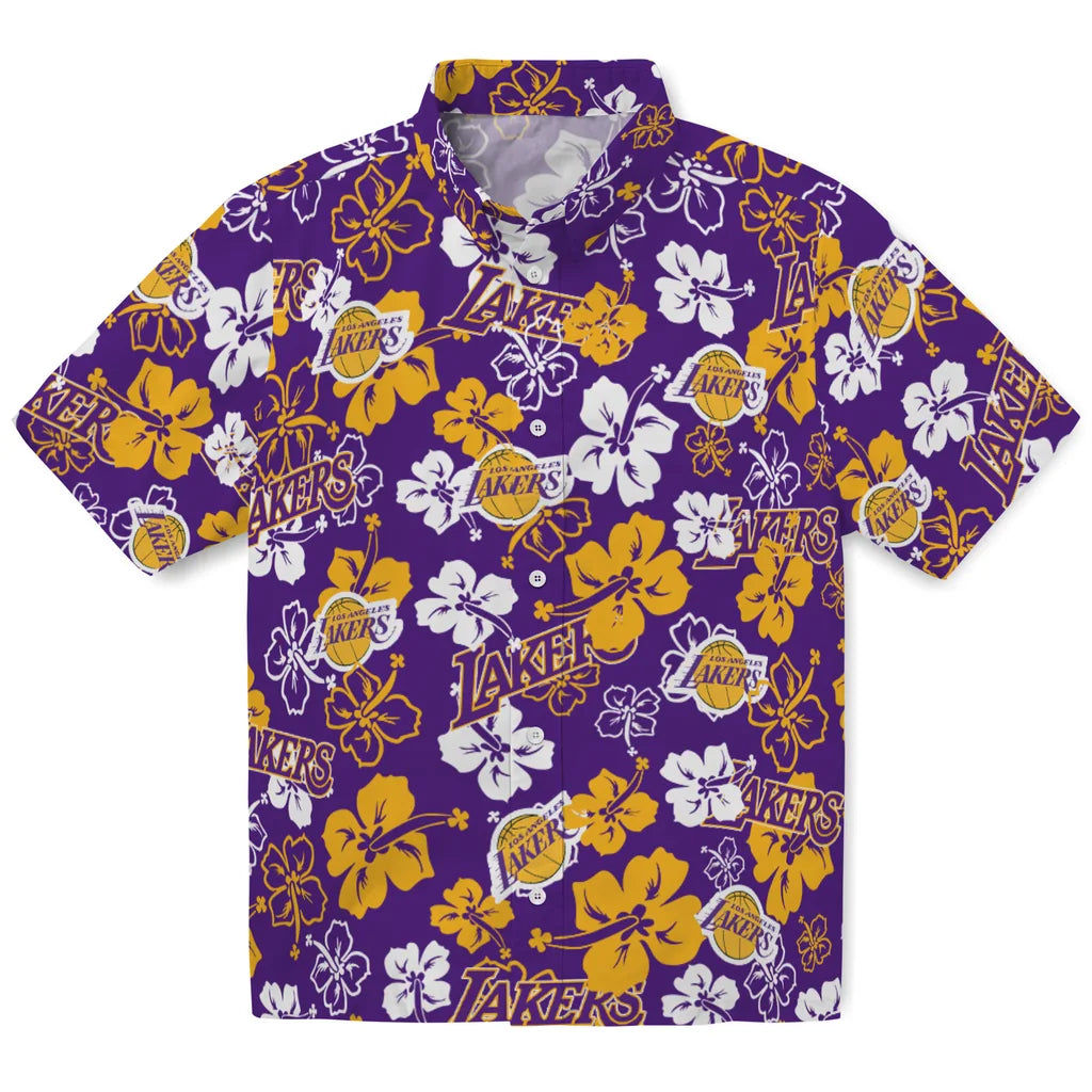 Los Angeles Lakers Hibiscus Bloom Hawaiian Shirt – Moonbestprint