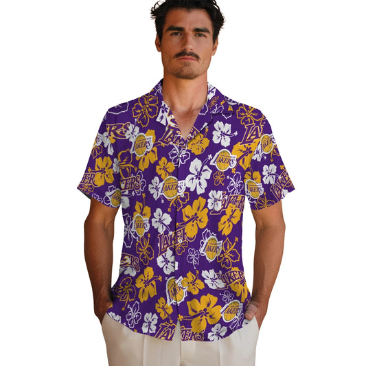 Los Angeles Lakers Hibiscus Bloom Hawaiian Shirt – Moonbestprint