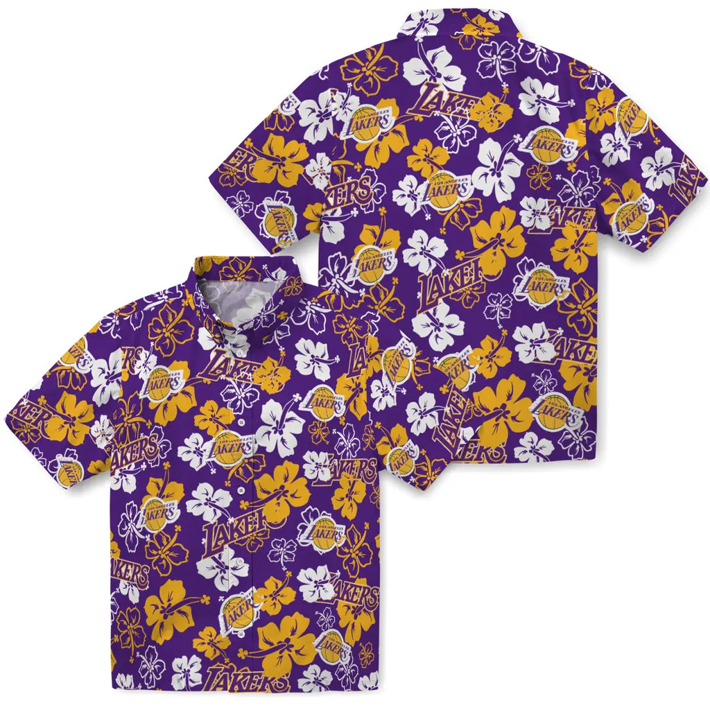 Los Angeles Lakers Hibiscus Bloom Hawaiian Shirt – Moonbestprint