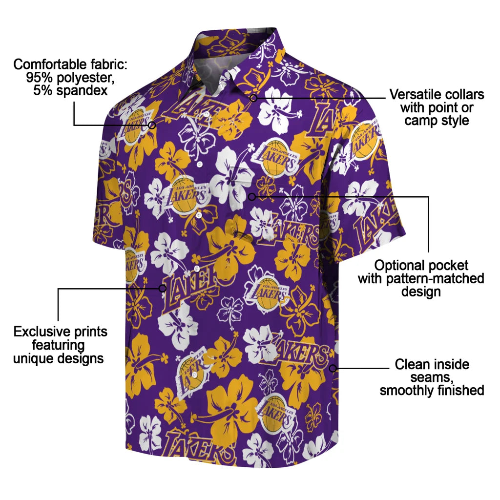 Los Angeles Lakers Hibiscus Bloom Hawaiian Shirt – Moonbestprint