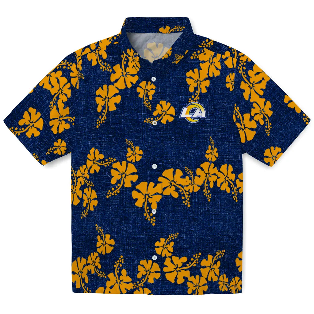 Los Angeles Rams Hawaiian Shirt - 50th State Flower | Moonbestprint