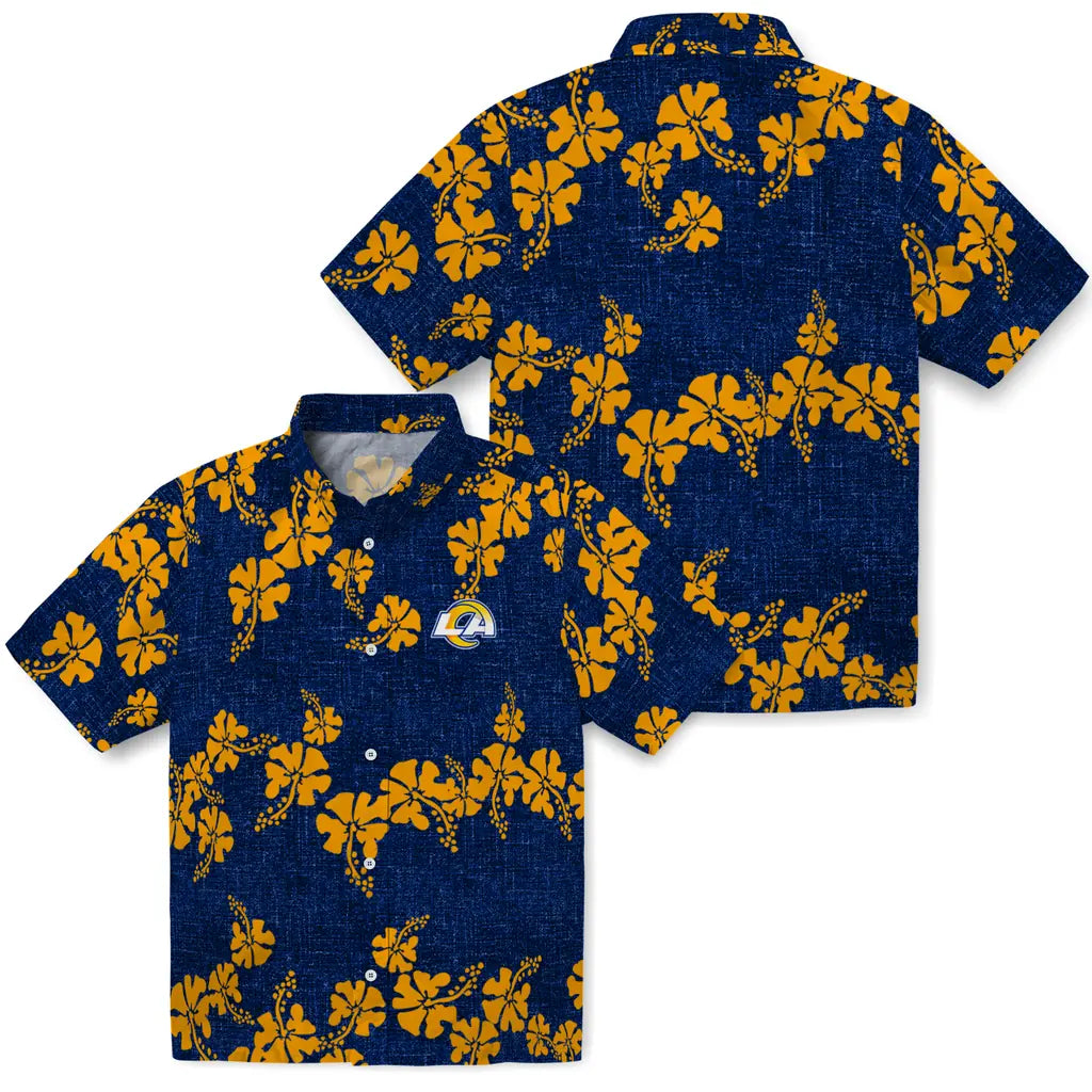 Los Angeles Rams Hawaiian Shirt - 50th State Flower | Moonbestprint