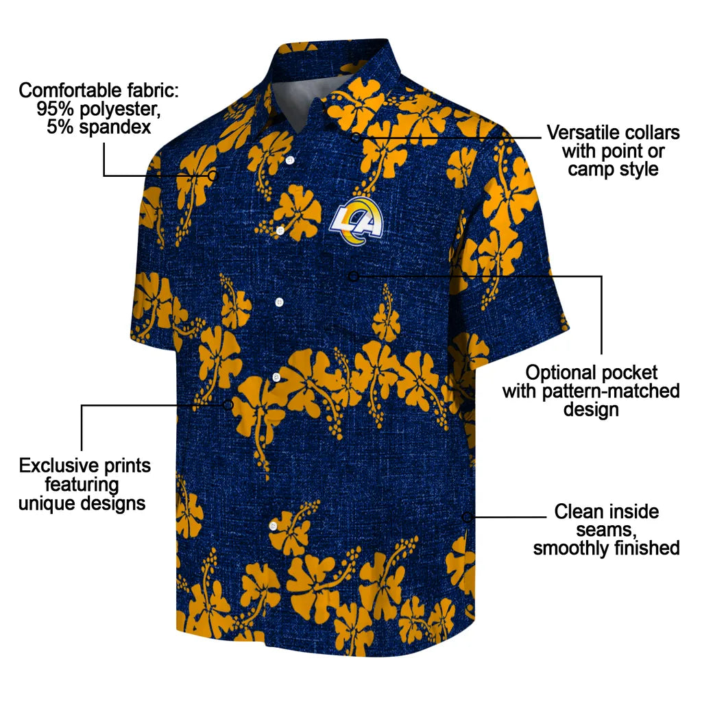 Los Angeles Rams Hawaiian Shirt - 50th State Flower | Moonbestprint
