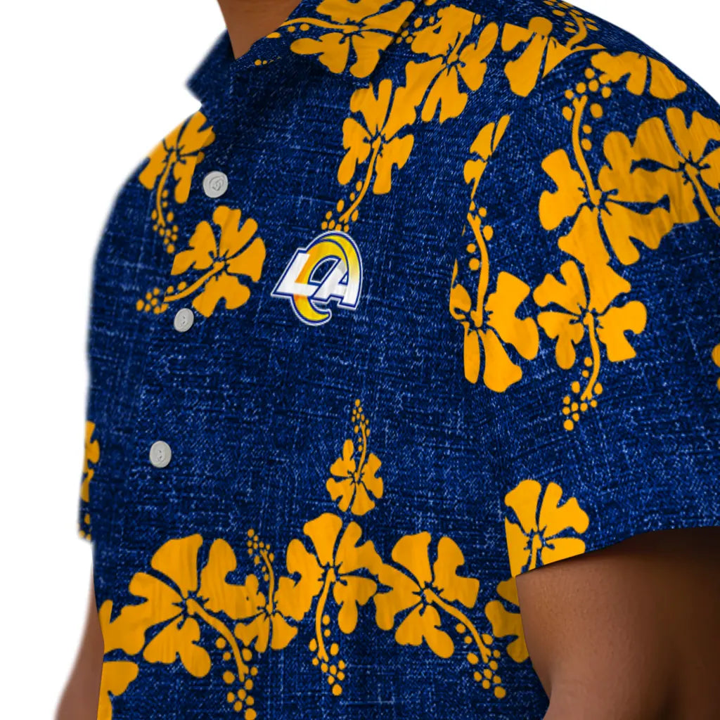 Los Angeles Rams Hawaiian Shirt - 50th State Flower | Moonbestprint