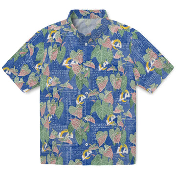 Los Angeles Rams Hawaiian Shirt - Anthurium Overlay | Moonbestprint
