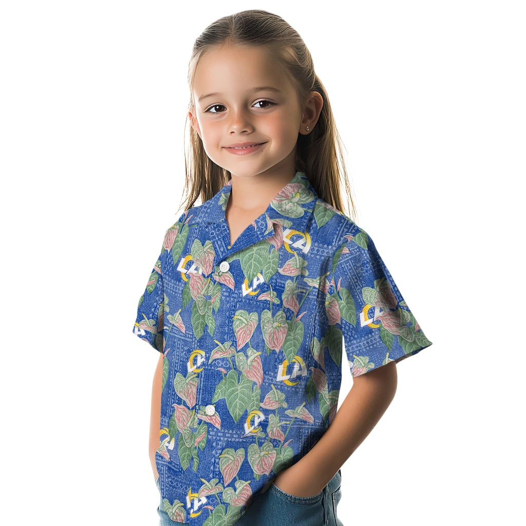 Los Angeles Rams Hawaiian Shirt - Anthurium Overlay | Moonbestprint