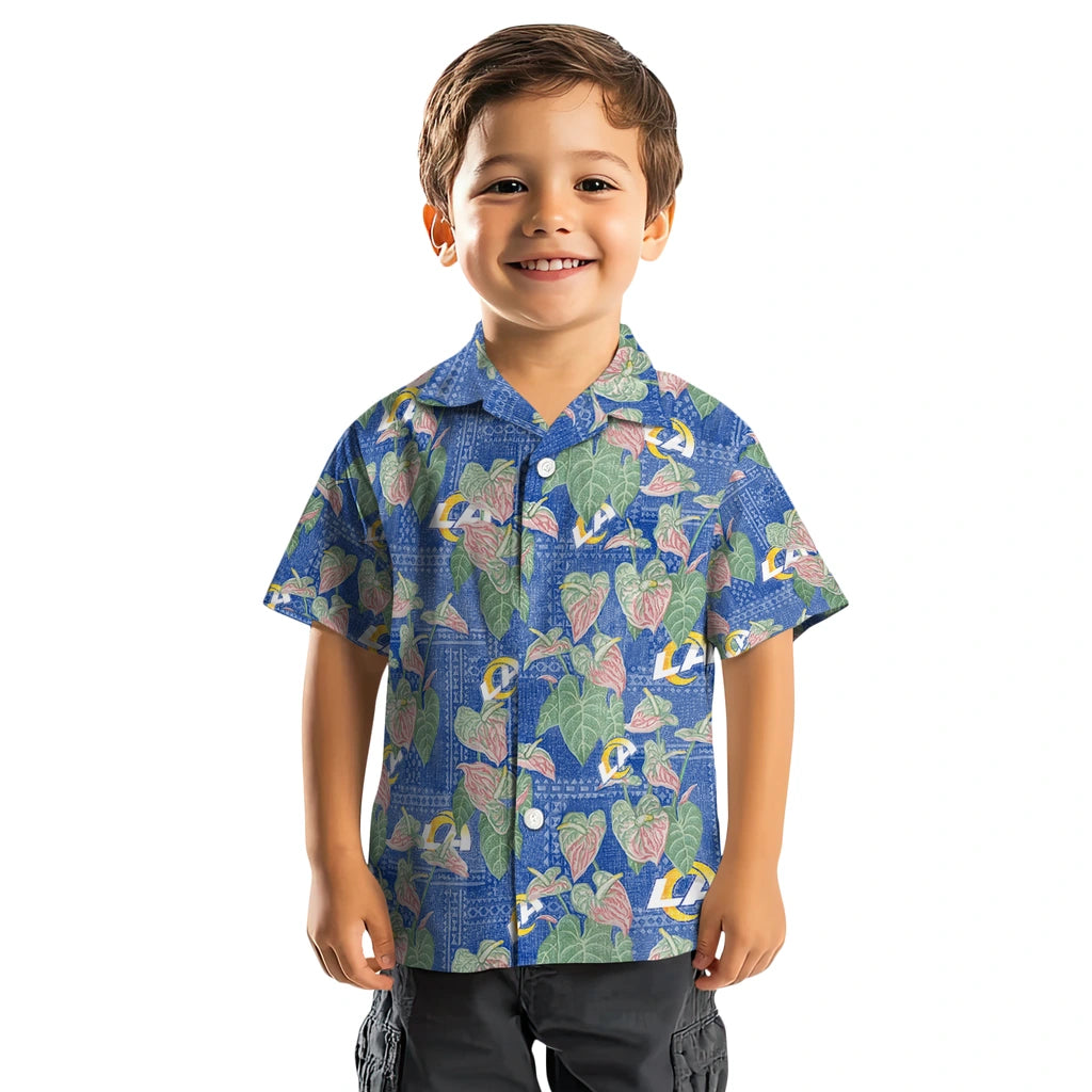 Los Angeles Rams Hawaiian Shirt - Anthurium Overlay | Moonbestprint
