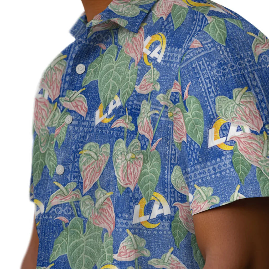 Los Angeles Rams Hawaiian Shirt - Anthurium Overlay | Moonbestprint