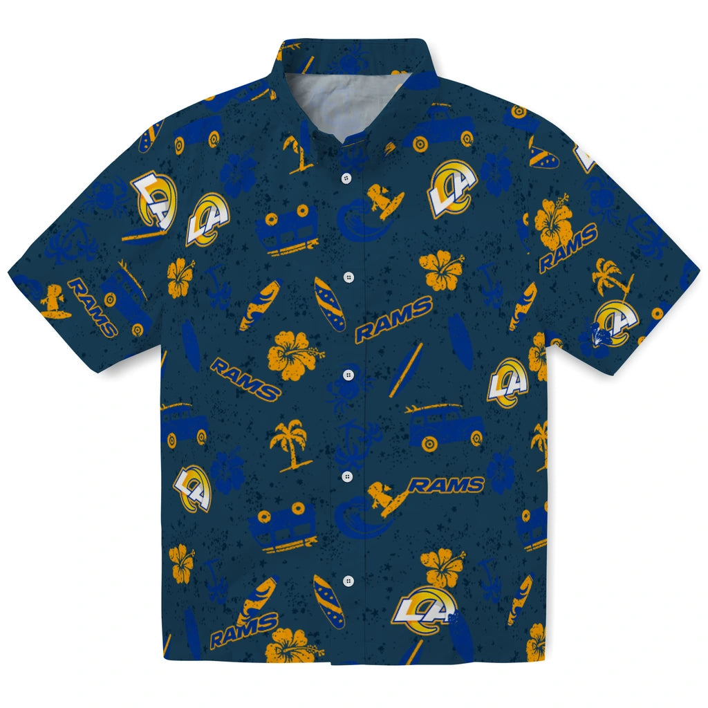 Los Angeles Rams Hawaiian Shirt - Beach Vibe | Moonbestprint