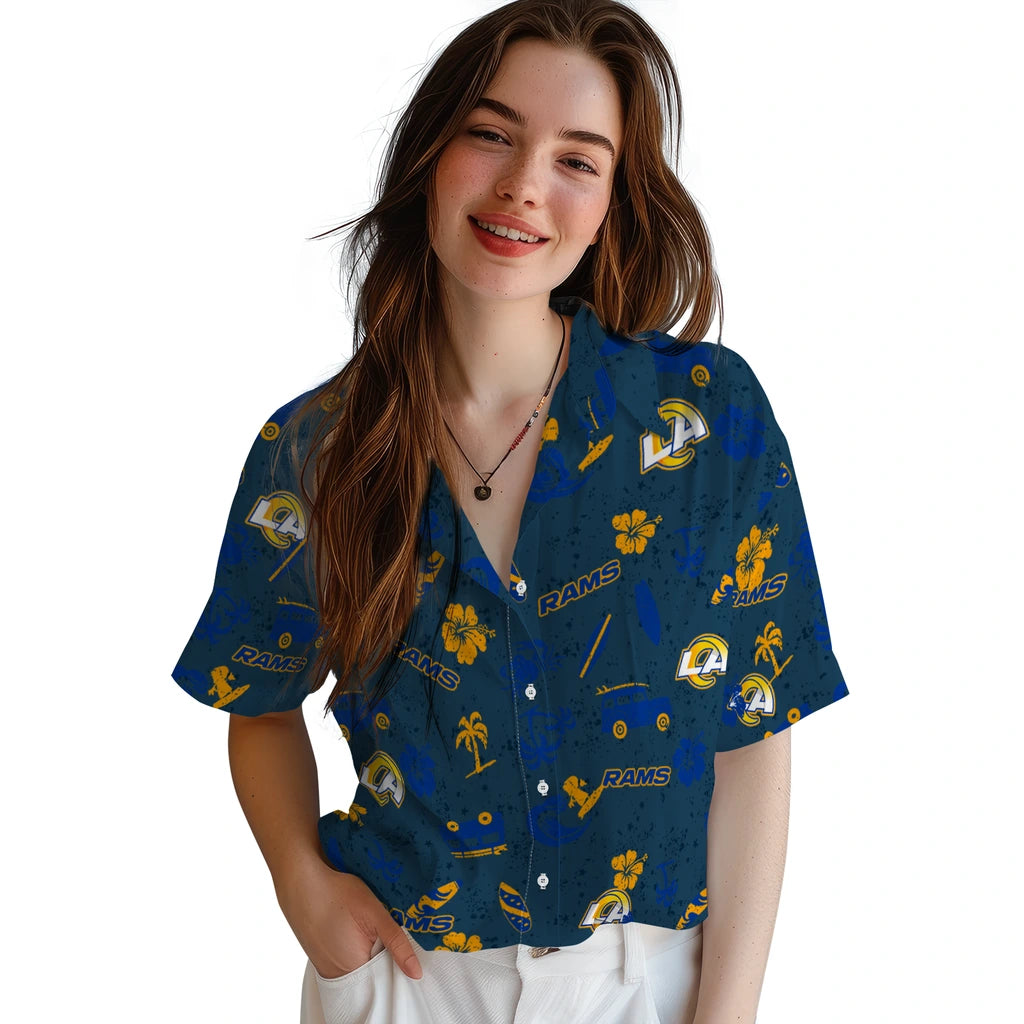 Los Angeles Rams Hawaiian Shirt - Beach Vibe | Moonbestprint